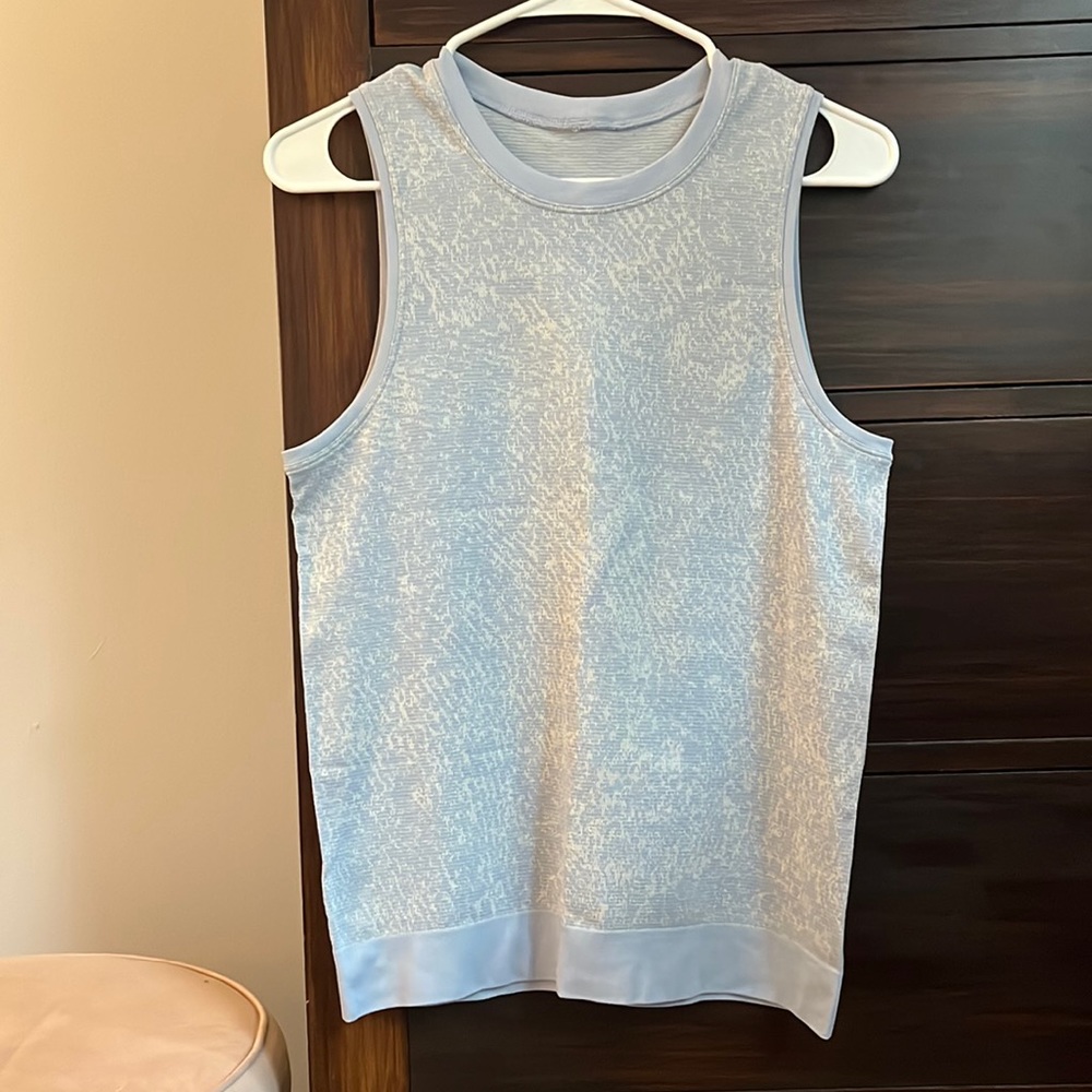 lightly worn blue lululemon tank